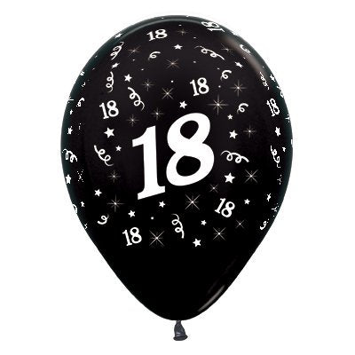 18th Balloon - Singles or Packs - Helium Filled or Flat - Choose your colour