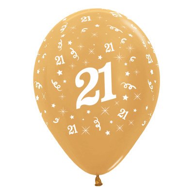 21st Balloons - Single or Pack - Helium Filled or Flat - Choose Your Colour
