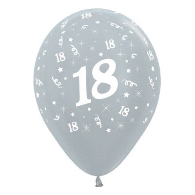 18th Balloon - Singles or Packs - Helium Filled or Flat - Choose your colour