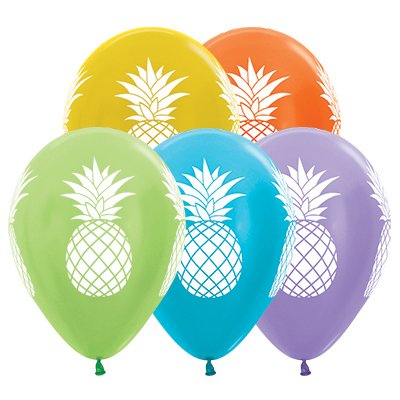 Pineapple Balloons Pearl Assorted - Single or Pack - Helium Filled or Flat