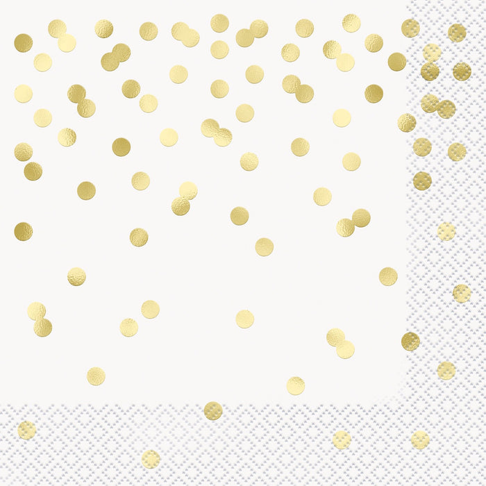 Gold Dots | Lunch Napkins | PK16