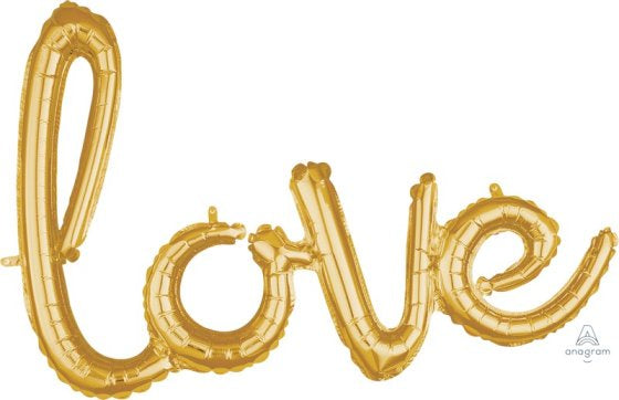 Love Foil Balloon Script - Gold