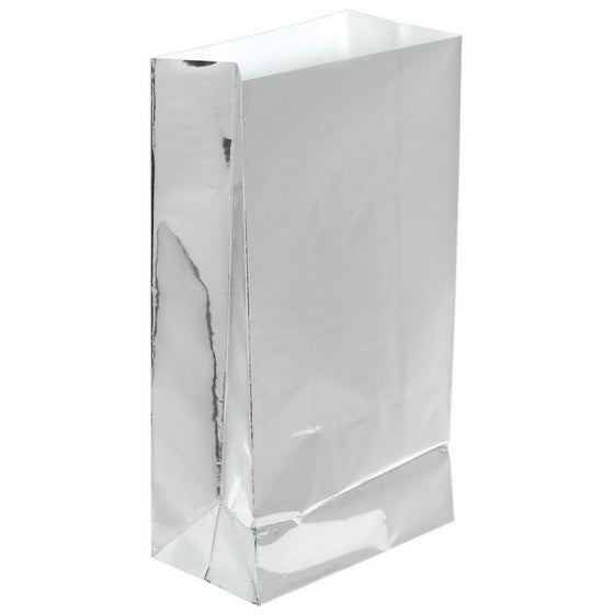 Large Paper Treat Bags Silver 12pk