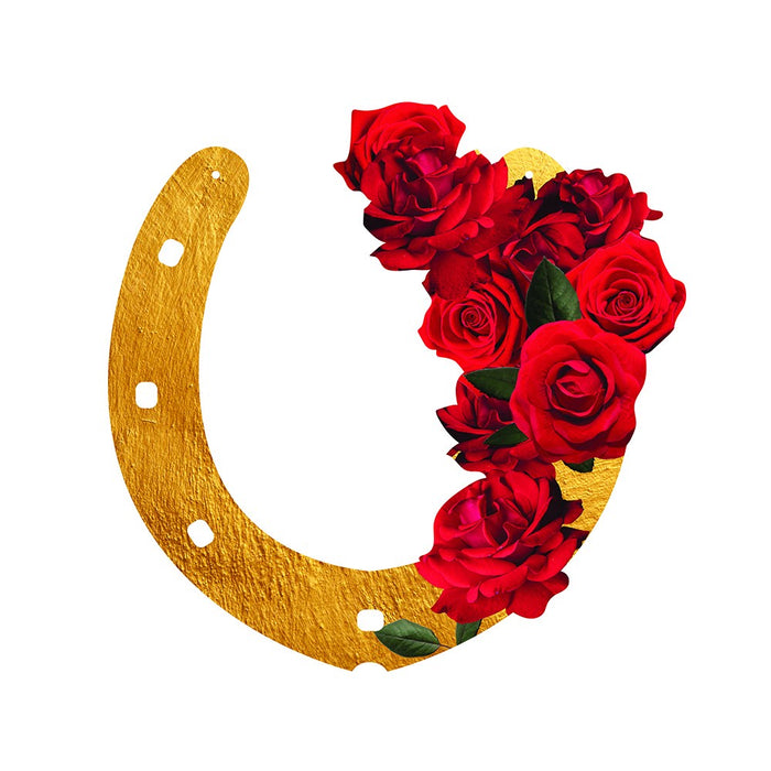Horse Shoe With Roses Decoration 1pc