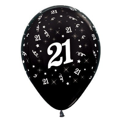 21st Balloons - Single or Pack - Helium Filled or Flat - Choose Your Colour