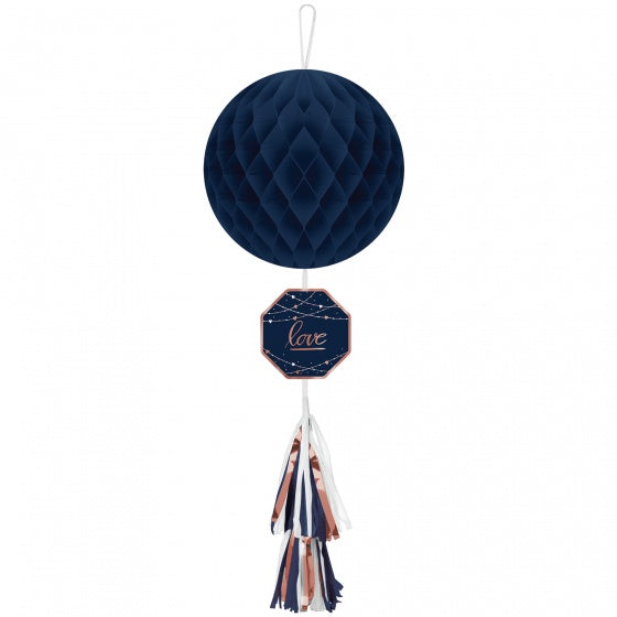 Navy Hanging Decorations With Love & Tassel