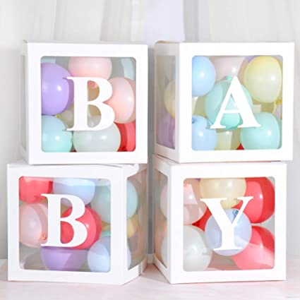Alphabet Blocks 'BABY' White Boxes