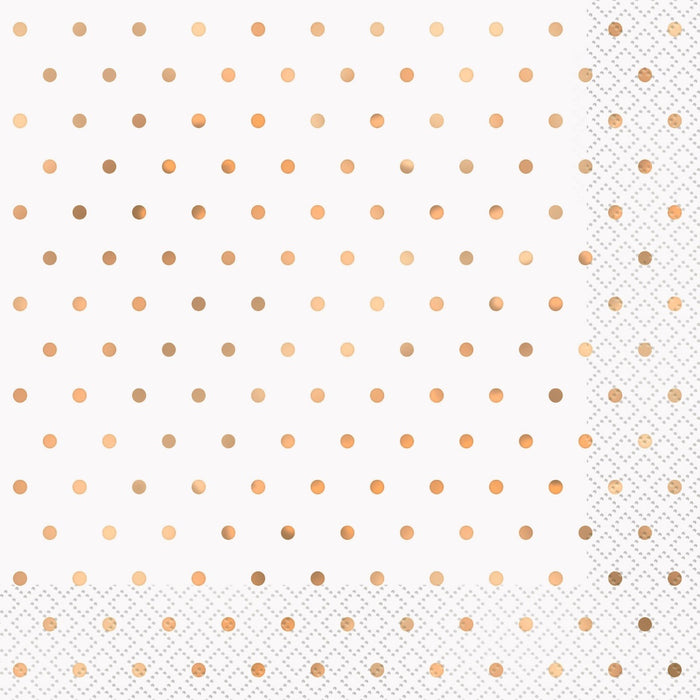 Rose Gold Napkins - Mini Dots 16pk