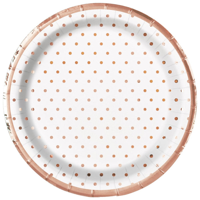 Rose Gold Dots | Snack Plates | pk8