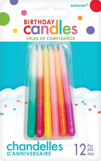 Ombre Rainbow Candles 12pk