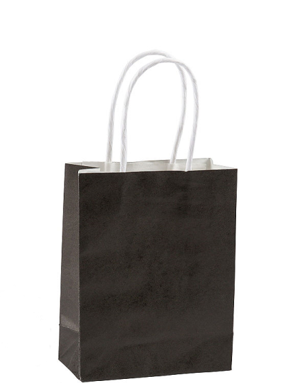 Mini Paper Treat Bag Black 6pk
