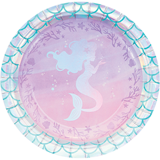 Mermaid Iridescent Snack Plates 8pk