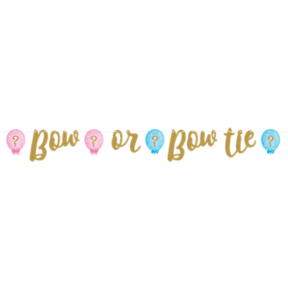 Gender Reveal Banner Bow or Bow Tie