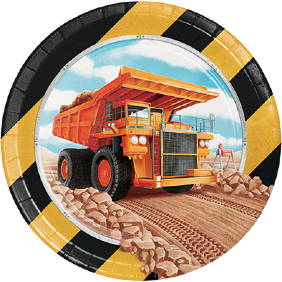 Construction Snack Plates Pk8