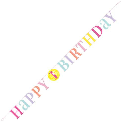 Happy 1st Birthday Banner | Pastel