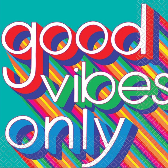 Good Vibes 70s Lunch Napkins 16pk
