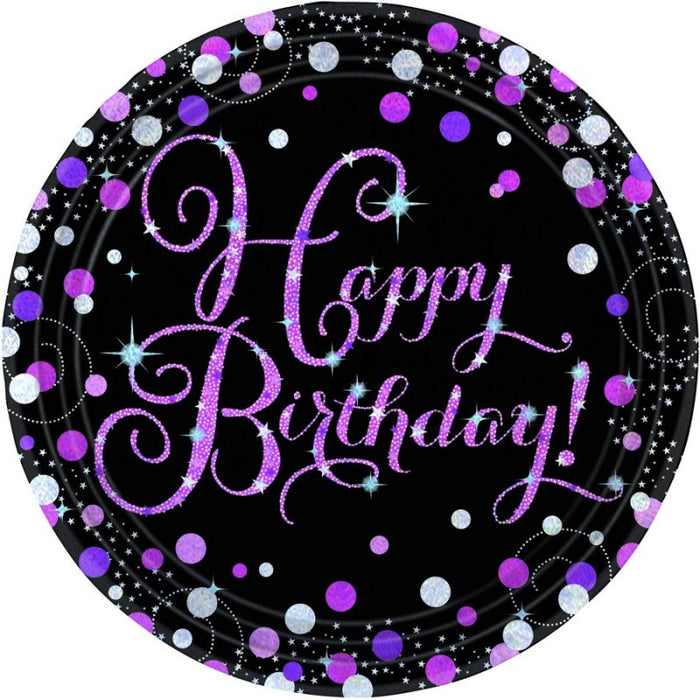 Happy Birthday Plates | Pink & Black
