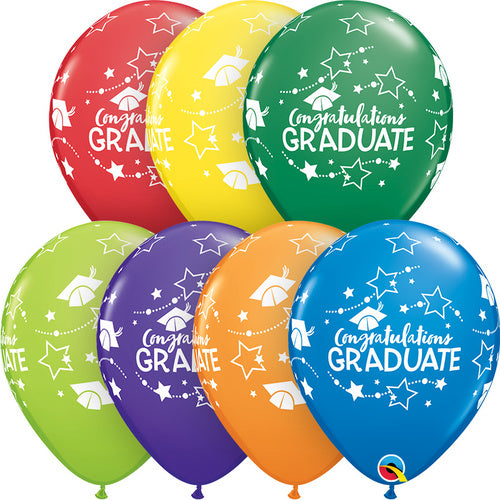 Congratulations Balloons Assorted - Singles or Packs - Helium Filled or Flat