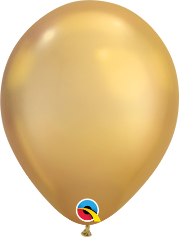 Chrome Balloons Gold ~ Singles ~ Pack ~ Helium Filled ~ Flat