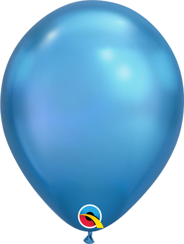 Chrome Balloons Blue  ~ Singles ~ Pack ~ Helium Filled ~ Flat