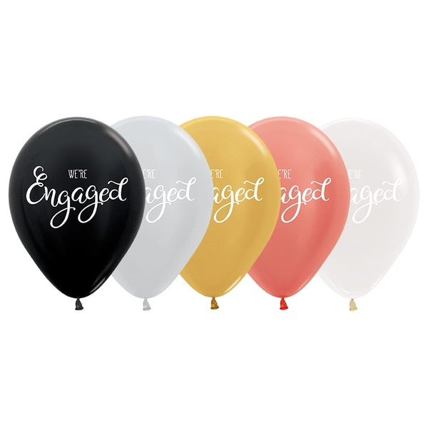 We're Engaged Balloons Assorted - Singles or Packs - Helium Filled or Flat