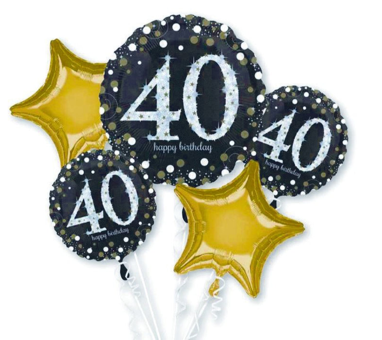 40th Sparkling Birthday Balloon Bouquet