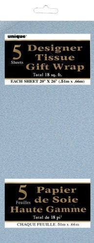 Silver Tissue Paper Metallic | 5 Sheets