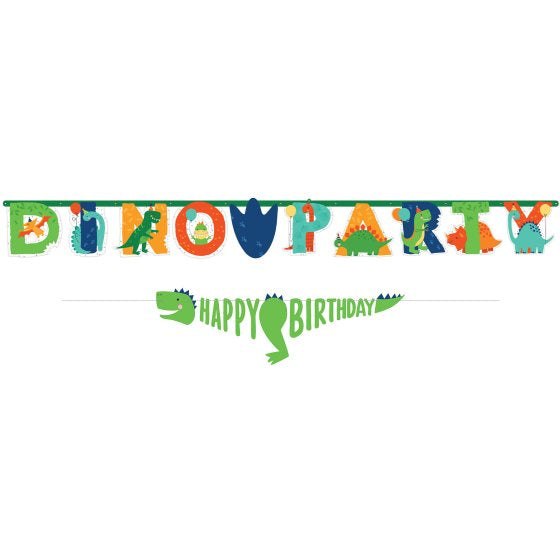 Dino-Mite Party Customisable Jumbo Birthday Banner Kit