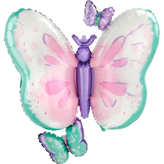 Butterfly Foil Balloon - Pink & Purple