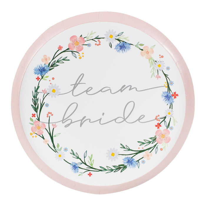 Team Bride Paper Plates - Floral