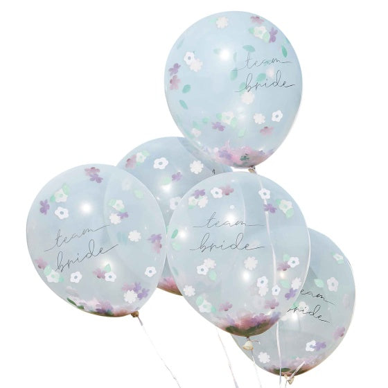 Team Bride Tissue Filled Confetti Balloons 5pk