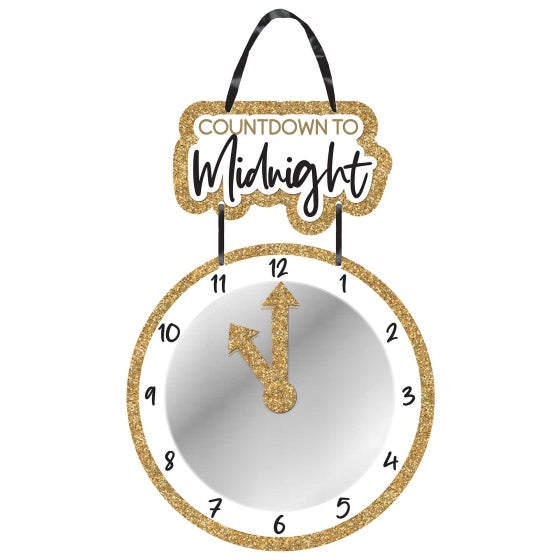 Countdown to Midnight Glittered Clock
