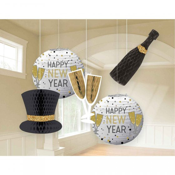 Happy New Year Hanging Decorations | 5pc