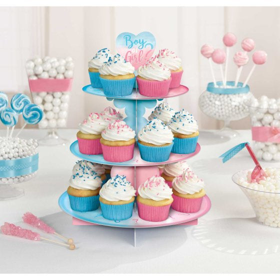 Gender Reveal 3 Tier Cupcake Stand