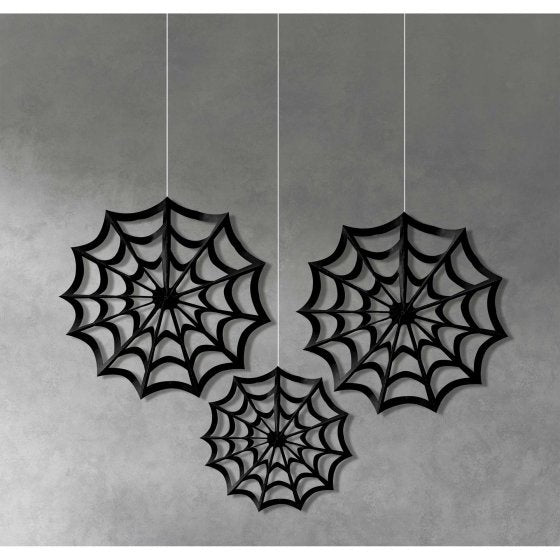 Halloween Spiderweb Paper Hanging Decorations 3pcs