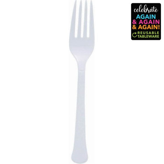 White Plastic Forks 20pk