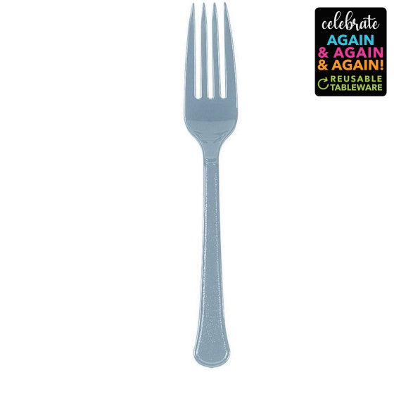 Plastic Forks Silver Pack of 20