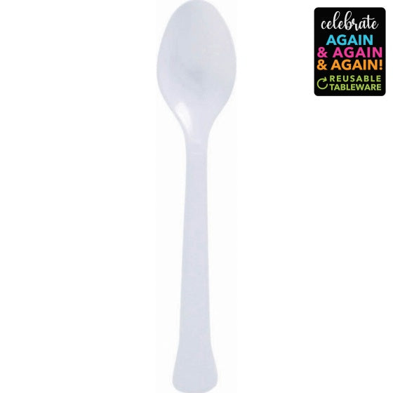White Plastic Spoons 20pk