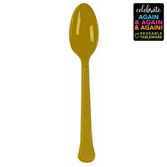 Plastic Spoons Gold Pack of 20