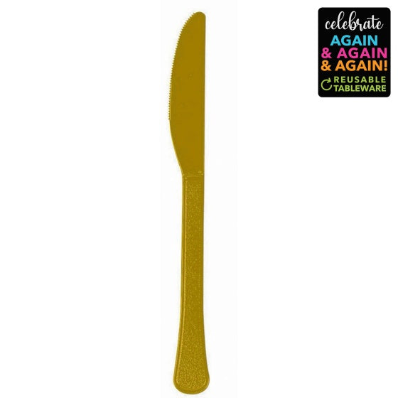 Plastic Knives Gold Pack of 20