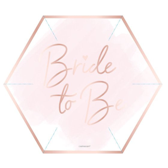 Bride To Be Paper Plates - Rose Gold 8pk