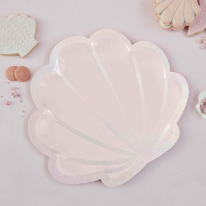 Shell paper plates Pearlized 8
