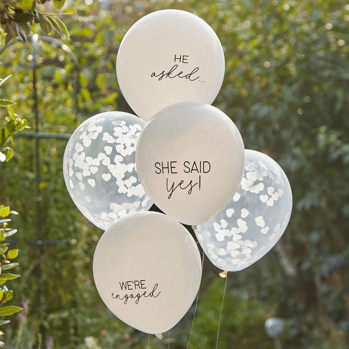 Engaged Confetti Filled Balloons 5pk