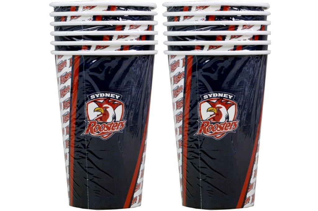 Roosters NRL Paper Cups Pack of 6