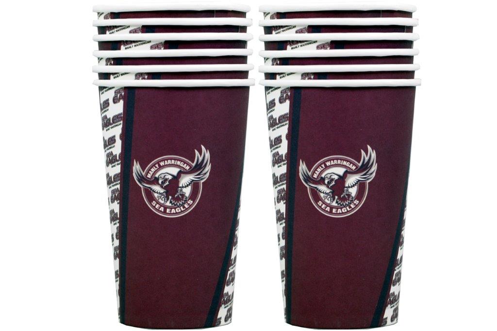 Manley Sea Eagles NRL Paper Cups Pack of 6