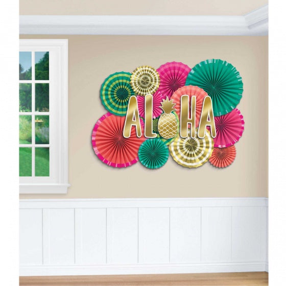 Aloha Deluxe Fans and Cutouts Decorating Kit
