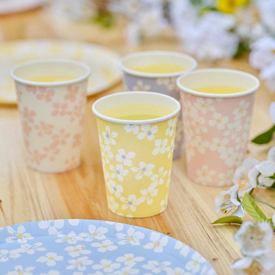 Pastel Flower Paper Cups 8pk - Hello Spring