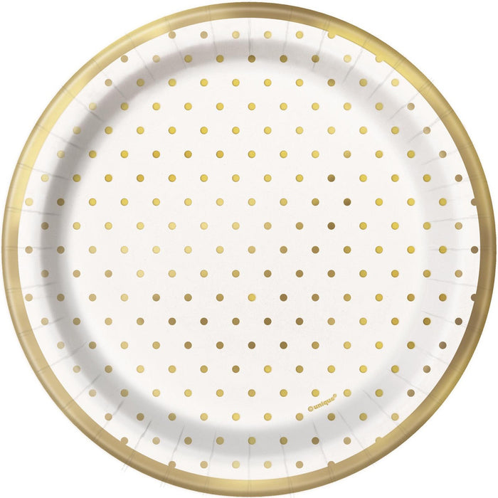 Gold Dots | Snack Plates | pk8