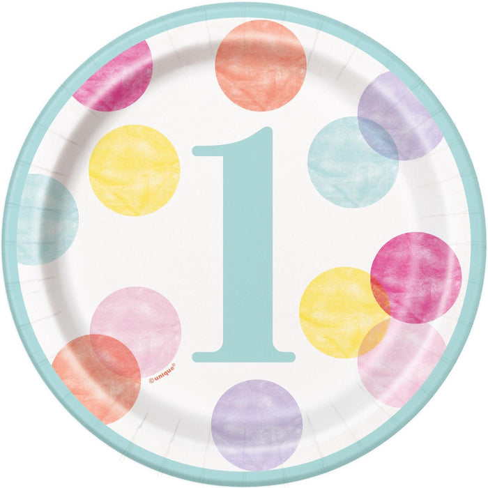1st Birthday Paper Plates | Girl