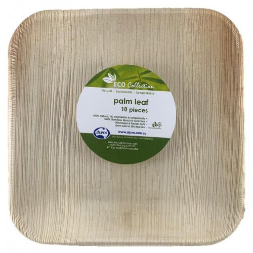 Wooden Plates | 8 inch Square | 10pk